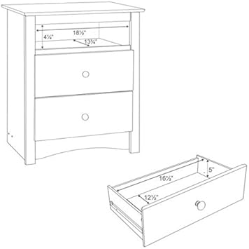 Amazon Com Sonoma Ellsworth Easy To Assemble Contemporary Espresso Tall 2 Drawer Night Stand Furniture Decor