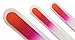 3 Piece Colored Set of Crystal Glass Nail Files for Manicures and Pedicures