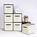 StorageWorks Polyester Canvas Storage Cube Box, Natural, Medium, 3-Pack