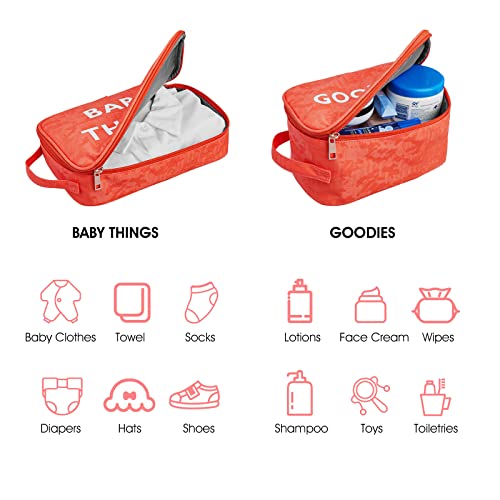 Printe Diaper Bag Organizing Bags Set of 4, Water Resistant Packing Cubes, Diaper Bag Organizer