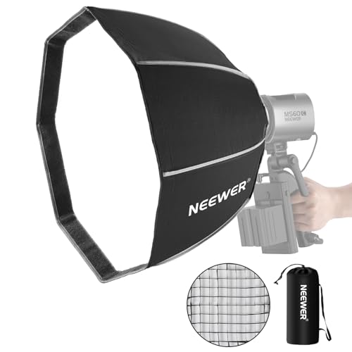 NEEWER Octagonal Softbox 50 cm mit NEEWER Mount(Not Bowens Mount),Octabox Softbox Folding & Quick Installation mit Honeycomb Light Diffuser für MS60 M