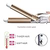 CreBeau-3-Barrel-Hair-Curler-25-mm-Hair-Waver-Curling-Iron-Wand-Adjustable-Temperature-with-Two-Gear-Temperature-Control-for-BeachyFrizz-Free-Waves-for-Women-Gold CreBeau 3 Barrel Hair Curler, 25 mm Hair Waver Curling Iron Wand Adjustable Temperature with Two Gear Temperature…
