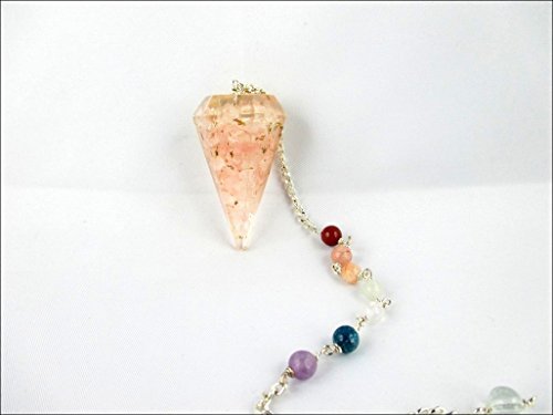 Jet Exquisite Rose Quartz Orgone Pendulum 2 inch Jet International Crystal Therapy Healing Power Peace Prosperity Divine Gemstone