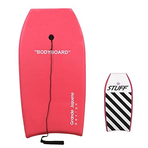 Grande Juguete Body Board 37" with EPS Core Slick Bottom and Leash for Kids and Adults (Red) - Thumbnail 7