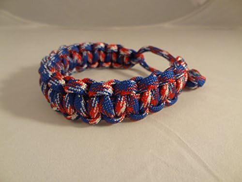 Mad Max Style Adjustable Paracord Bracelet-Patriotic Camo-Size Med - 7-8.5"