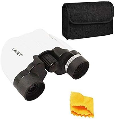 Iktu 10x22 Magnification Mini Compact Binocular | Wide & Clear View Field- For Outdoor Play - Bird Watching - Educational Learning - White