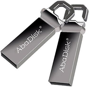 AbaDisk Waterproof Metal Mini Key Chain  32GB USB Flash Drive 2.0, Black