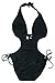 NWSC Women's Halter One Piece Monokini Swimsuit Bikini (L (10/12), Black)