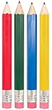 Giant Pencil - 4 Pack Really Big Pencil - Blue, Green, Yellow and Red