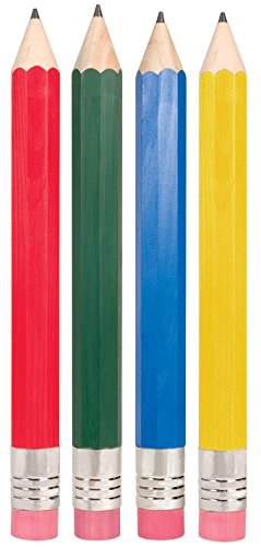 Giant Pencil - 4 Pack Really Big Pencil - Blue, Green, Yellow and Red