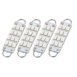 uxcell® 4PCS 44mm 12-SMD Rigid Loop Blue Festoon LED Light