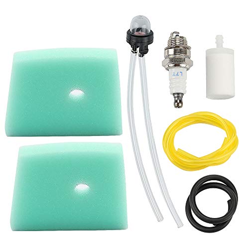Mckin 537186301 Air Filter + Fuel Filter Line Spark Plug fits Husqvarna 123L 223L 322C 322L 322R 323C 323L 323LD 325L 326L 326LX 326LS Trimmer Weed Eater Parts