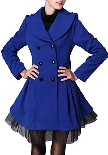 Northar Womens Wool Slim Solid Long-sleeve Coat