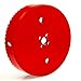Eliseo 6 Inch 152mm Hole Saw Blade For Cornhole Boards , Corn Hole Drilling Cutter With Hex Shank Drill Bit Adapter For Cornhole Game , Carbon Steel & BI-Metal Heavy Duty Steel( Red )
