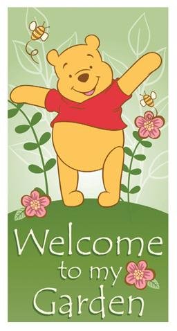 Winnie the Pooh Mini Flag- Welcome to my Garden