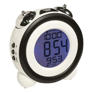 Amazon.com: Atomic Glowing Blue LCD Dual Bell Alarm Clock ...