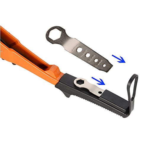 Professional Pop Rivet Gun Kit-Heavy Duty Riveter with 60 Metal Rivets(4 Different Nozzles Size) and a Service Wrench -Hand Repair Tool - Thumbnail 3