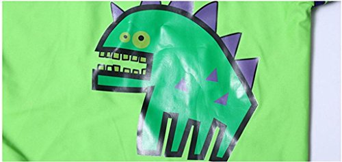 Monvecle Little Boys' 7-Pieces Short Sleeve Rash Guard Swimsuit Set with Swim Cap UPF 50+ Yellow 7-8y