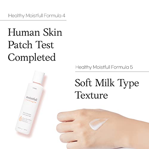 ETUDE Etude Moistfull Collagen Facial Emulsion, Face Moisturizer, Super Collagen Water, Lupinus Albus Protein, Soft Milk Type Texture, Human Skin Patch Test Completed, Korean Skin Care, Beauty (6.08 Fl Oz)