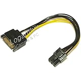 SATA電源 - VGA 6Pin 補助電源 変換ケーブル【ネットショップ ロガリズム】SATA-6PIN