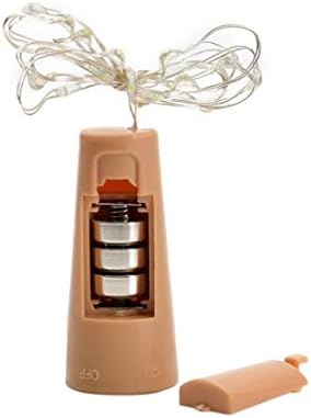 Vacally 8LED Copper Wire Wine Bottle Cork Shape Light Bulb Light Wedding Birthday Decor(Warm white)