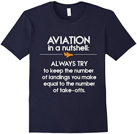 Mens Funny Pilot T Shirt for Aviators Aviation Airplane Captains XL Navy