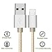 ONSON Lightning Cable,2Pack 6FT Nylon Braided Charging Cable iPhone Cord,Charger and Sync for iPhone 7/7 Plus,6/6S/6 Plus/6S Plus,5/5S/5C/SE,iPad,iPod Nano 7,iPod Touch (Gold+Silver)