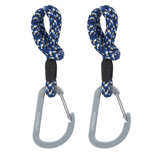 LAESSIG Stroller Hooks for Stroller Bags Hanging Bags Shopping Bag for Stroller 2 Pieces/Stroller Hooks Cord Black/Blue/Vanilla