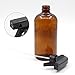 Mavogel Black Trigger Empty Amber Glass Spray Bottle (2 Pieces, 16 oz.) with 4-Piece Bottles Stickers and 1 Black Trigger