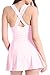 HENGJIA Women's Elegant Crossover One Piece Swimdress Skirted Bottom Swimsuit (FBA)