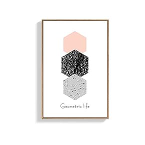 Framed Canvas Wall Art for Living Room, Bedroom Abstract Geometry Pattern Canvas Prints for Home Decoration Ready to Hanging - 16x24 inches