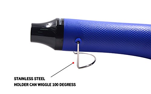 Heat Gun,mofa Hot Air Gun Tools Shrink Gun with Stand For DIY Embossing And Drying Paint Multi-Purpose Electric Heating Nozzle 300W 110V(Blue,Black)