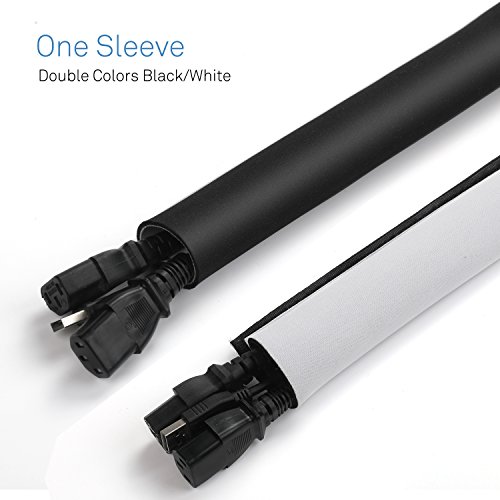 image for Vivefox Cable Sleeve Organizer Neoprene Cable Sleeves Wrap Flexible Co
