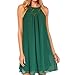 vanberfia Women's Sleeveless Lace Patchwork Loose Casual Mini Chiffon Dress (M, 6225)