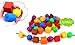 RAINBOW TOYFROG Lacing Beads for Kids - 36 Large Plastic Beads & 6 Strings in Vibrant Colors - Hand Eye Coordination Toys - Occupational Lacing Toys for Toddlers 1-3，Pop Beads for Toddlers 1-3.