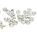 100 Sets Cz Colorful Crystal Rivets Silver Color Spots Studs Double Cap for DIY Leather-Craft (Clear White, 6MM)
