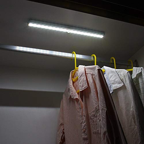Under Cabinet Lighting, Motion Sensor Closet Lights OxyLED 20 LED USB Rechargeable Under Cabinet Lights Wireless Under Counter Lighting, Motion Led Light Bar for Closet, Cabinet (T-02S, 3 Pack)
