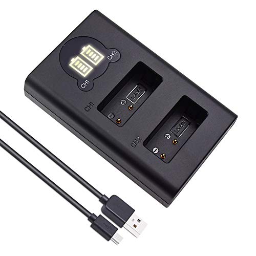LP-E17 LCD Display Dual USB Battery Charger Upgraded for Canon EOS M3, EOS Rebel T6i, EOS Rebel T6s, EOS 750D, EOS 760D, EOS 8000D, Kiss X8i, SL2 Cameras.