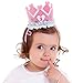 Sparkling Multicolor Fabric Birthday Crown Headband For Girls - 8
