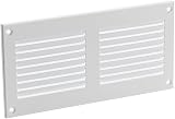 EUROPLAST 200x100mm White Metal Air Vent Grille with Insect Mesh 8x4"