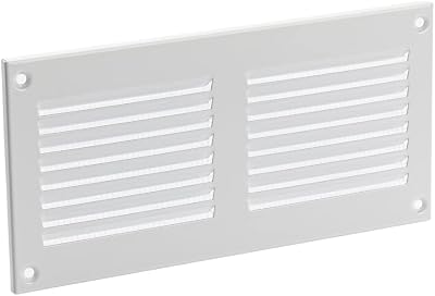 EUROPLAST 200x100mm White Metal Air Vent Grille with Insect Mesh 8x4"