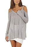 Just Quella Womens Casual Cut Off Shoulder Tops 6897