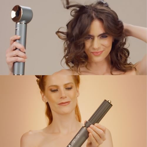 Magic Styler Secadora Profesional y Multiestilizador de Cabello 6 en 1 Tecnología Iónica 3 Velocidades y 3 Niveles de Temperatura con 9 Configuraciones para Secar Alaciar Rizar y Da Volumen, Color Gris