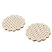Souarts Beige Wood Flower Shape Small Circle Blanks Pendant for Counted Cross Stitch Kit 44.5mmx45.5mm Pack of 10pcs