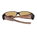 Womens Polarized Fit Over Glasses Sunglasses Rhinestones Rectangle Brown