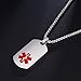 LMXXV Customize Horizontal Engraved Medical Alert ID 316L Stainless Steel Dog Tag Pendant Necklace for Men Boy