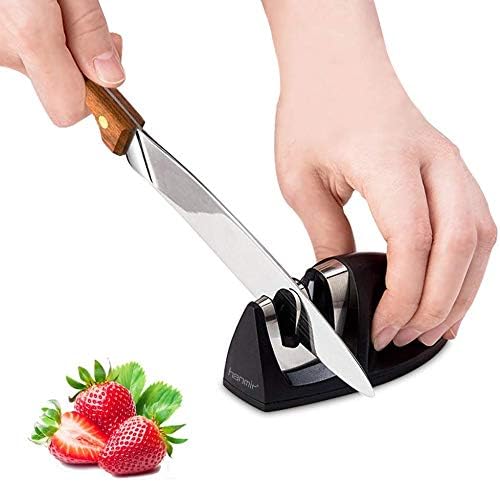 Knife Sharpener, 2 in 1 Kitchen Knife Sharpening 2 Stage Manual Knife Sharperener Tool for Sharpening Kitchen Knives. Suitable for Chef and Home Use