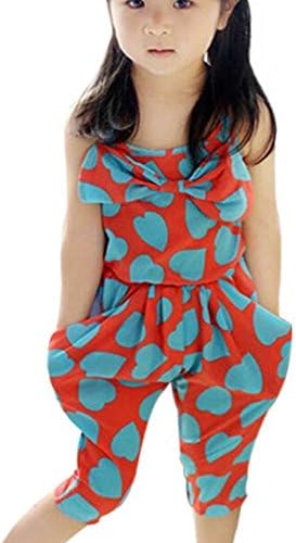 Molil Kids Girl Big Bow Strap Heart Harem Sweet Pants Romper Jumpsuit