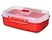 Sistema Microwave Cookware Rectangular Bowl, 41.6 Ounce/ 5.2 Cup, Red