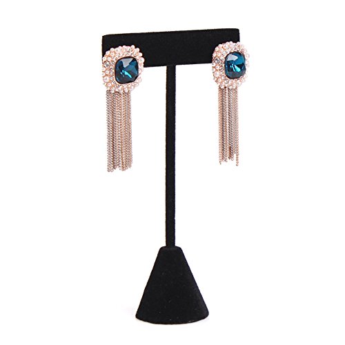 Qise Black Velvet Earring Jewellery T Stand Showcase Displays(S)